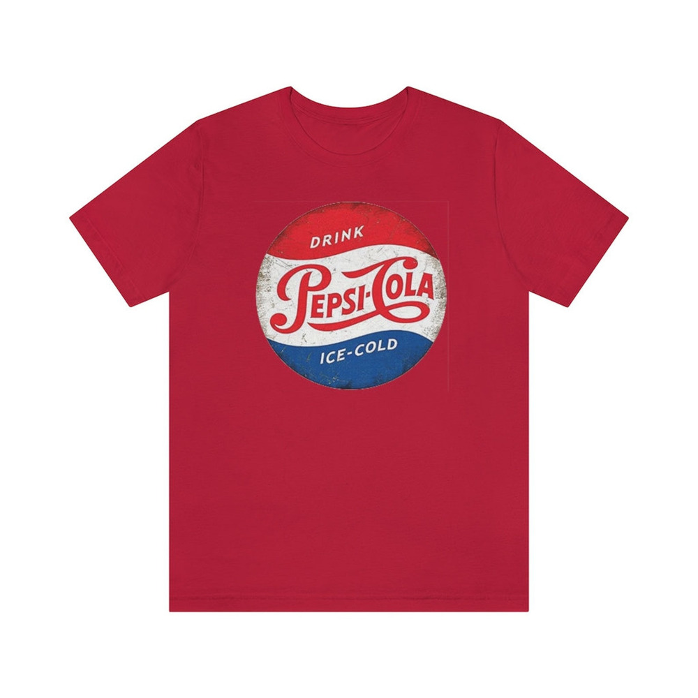 PEPSI COLA Red Retro Logo Short Sleeve Unisex T Shirt